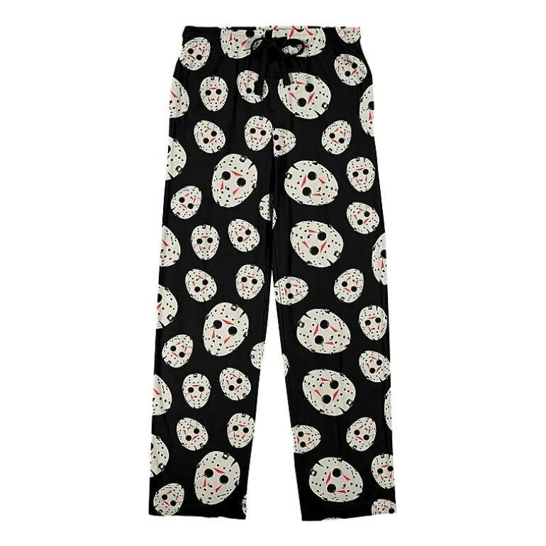 Friday The 13th Jason Mask Mens Fleece 1 Pair Pajama Pants