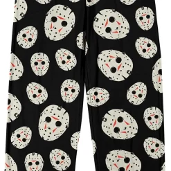 Friday The 13th Jason Mask Mens Fleece 1 Pair Pajama Pants