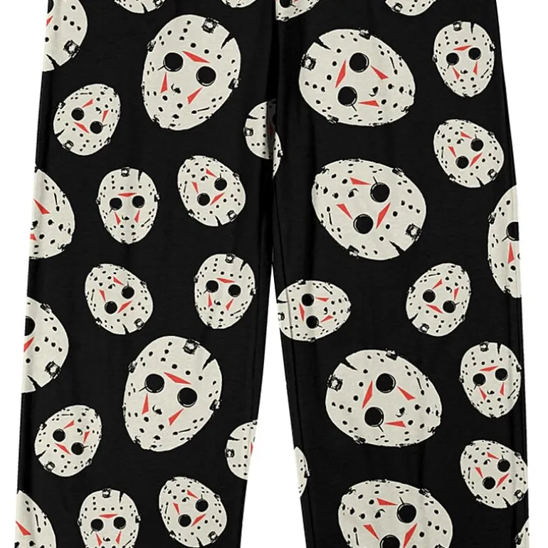 Friday The 13th Jason Mask Mens Fleece 1 Pair Pajama Pants