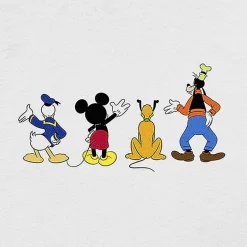 4 Friends Mens Crew Neck Short Sleeve Regular Fit Mickey Mouse Minnie Mouse Graphic T-Shirt