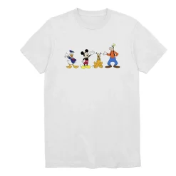 4 Friends Mens Crew Neck Short Sleeve Regular Fit Mickey Mouse Minnie Mouse Graphic T-Shirt
