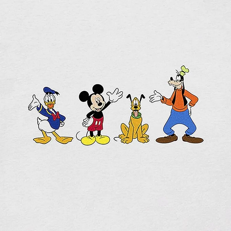 4 Friends Mens Crew Neck Short Sleeve Regular Fit Mickey Mouse Minnie Mouse Graphic T-Shirt
