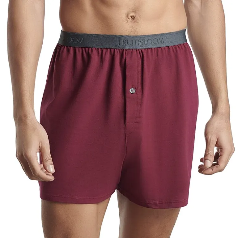 Fruit of the Loom Premium Cotton Knit Mens 4 Pack Boxers Jc4p722