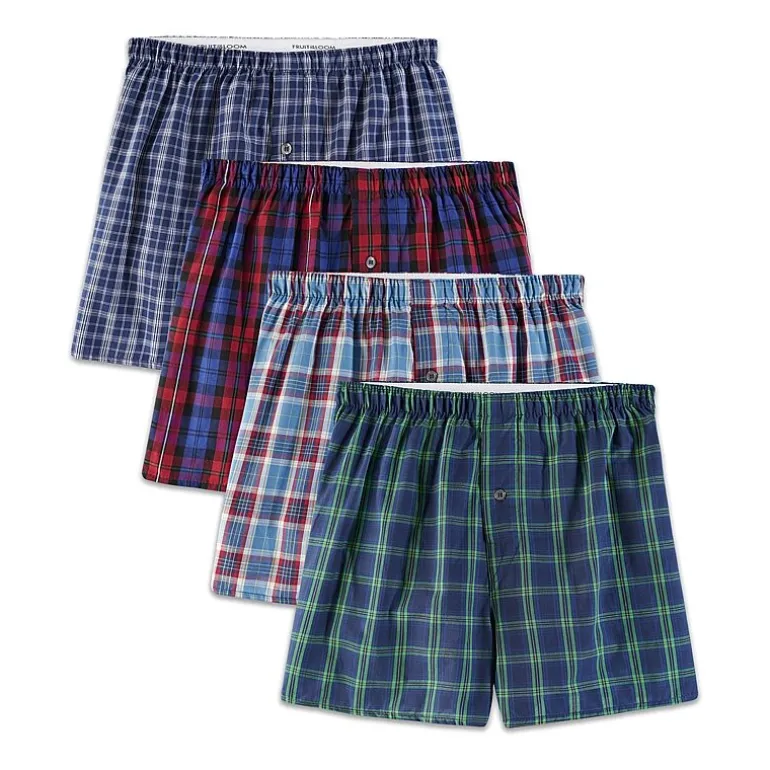 Fruit of the Loom Premium Cotton Mens 4 Pack Boxers Jc4p591