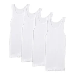 Fruit of the Loom Premium Cotton Mens Round Neck Sleeveless 4 Pack Tank