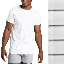 Fruit of the Loom Premium Mens 5 Pack Short Sleeve Crew Neck MOISTURE_WICKING T-Shirt