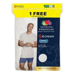Fruit of the Loom Premium Mens 5 Pack Short Sleeve Crew Neck MOISTURE_WICKING T-Shirt