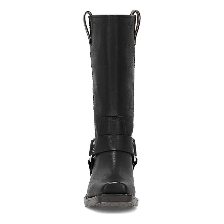 Frye and Co. Womens Lorrie Stacked Heel Motorcycle Boots
