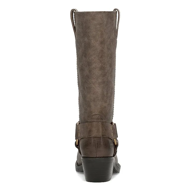 Frye and Co. Womens Lorrie Stacked Heel Motorcycle Boots