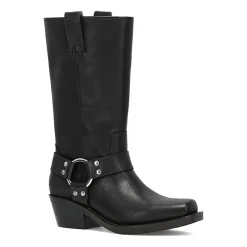 Frye and Co. Womens Lorrie Stacked Heel Motorcycle Boots