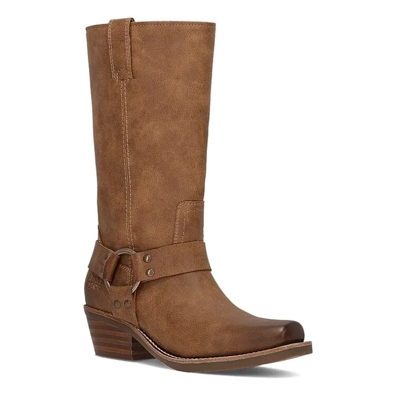 Frye and Co. Womens Lorrie Stacked Heel Motorcycle Boots