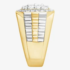 (F,Si2) Mens 1 1/2 CT. T.W. Lab Grown Diamond 10K Two Tone Gold Fashion Ring
