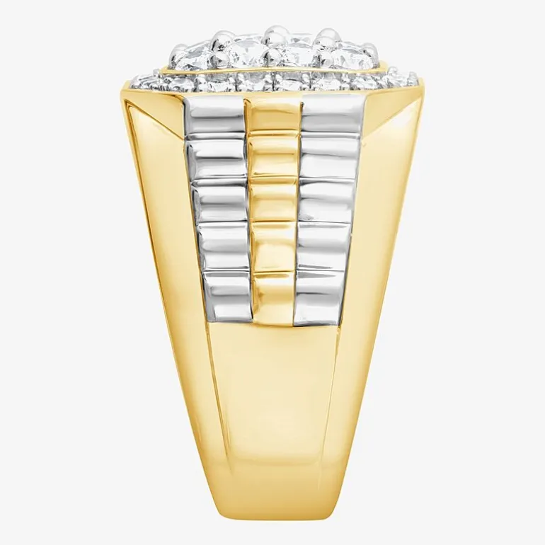 (F,Si2) Mens 1 1/2 CT. T.W. Lab Grown Diamond 10K Two Tone Gold Fashion Ring