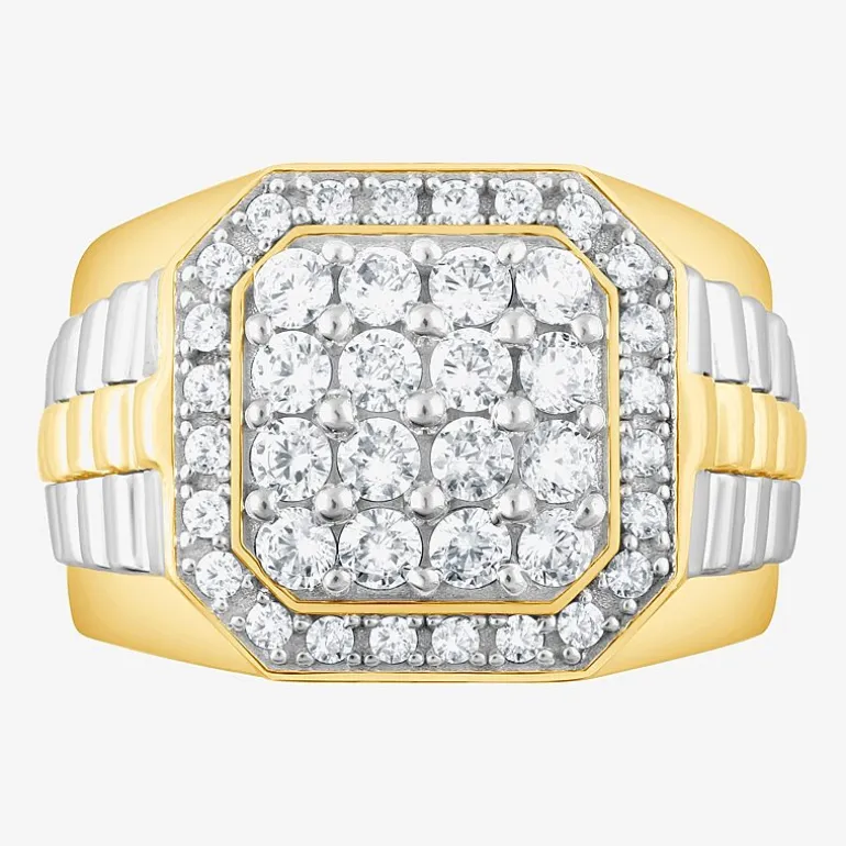 (F,Si2) Mens 1 1/2 CT. T.W. Lab Grown Diamond 10K Two Tone Gold Fashion Ring
