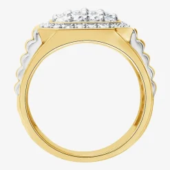 (F,Si2) Mens 1 1/2 CT. T.W. Lab Grown Diamond 10K Two Tone Gold Fashion Ring