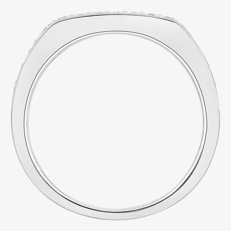 (F,Si2) Mens 1/2 CT. T.W. Lab Grown White Diamond Sterling Silver Fashion Ring