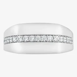 (F,Si2) Mens 1/2 CT. T.W. Lab Grown White Diamond Sterling Silver Fashion Ring