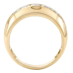 (F / Si2) Mens 1 1/2 CT. T.W. Lab Grown White Diamond 14K Gold Over Silver Wedding Band