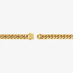 (F,Si2) Mens 14K Gold Over Stainless Steel 24 Inch Curb Chain Necklace