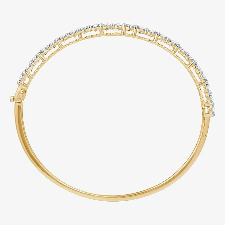 (F, Si1-Si2) Womens 5 CT. T.W. Lab Grown White Diamond Sterling Silver Round Bangle Bracelet