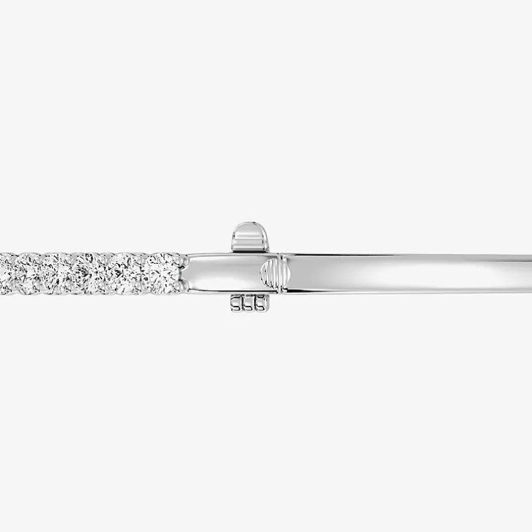 (F, Si1-Si2) Womens 5 CT. T.W. Lab Grown White Diamond Sterling Silver Round Bangle Bracelet