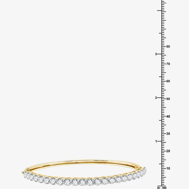 (F, Si1-Si2) Womens 5 CT. T.W. Lab Grown White Diamond Sterling Silver Round Bangle Bracelet