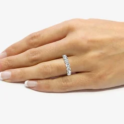(F / Si1-Si2) Womens 2.5MM 3 CT. T.W. Lab Grown White Diamond Wedding Band