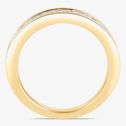 (F / Si2) Womens 1 1/2 CT. Lab Grown White Diamond 10K Gold Anniversary Band