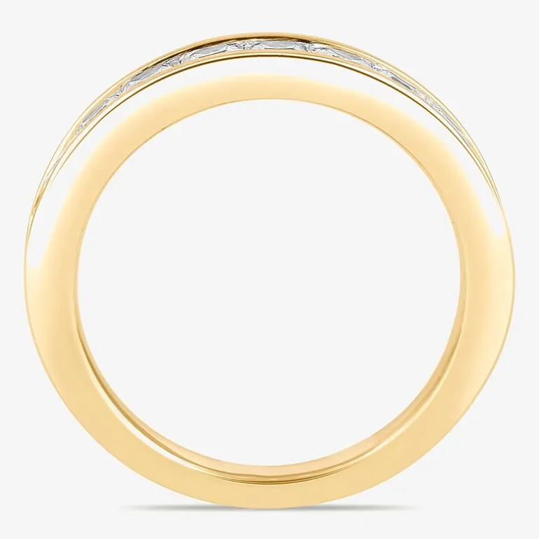 (F / Si2) Womens 1 1/2 CT. Lab Grown White Diamond 10K Gold Anniversary Band