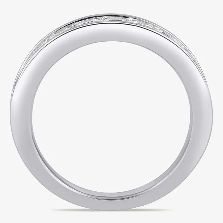 (F / Si2) Womens 1 1/2 CT. Lab Grown White Diamond 10K Gold Anniversary Band