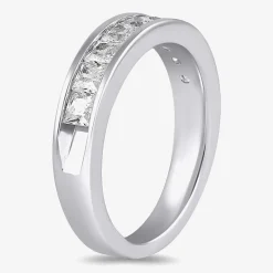 (F / Si2) Womens 1 1/2 CT. Lab Grown White Diamond 10K Gold Anniversary Band