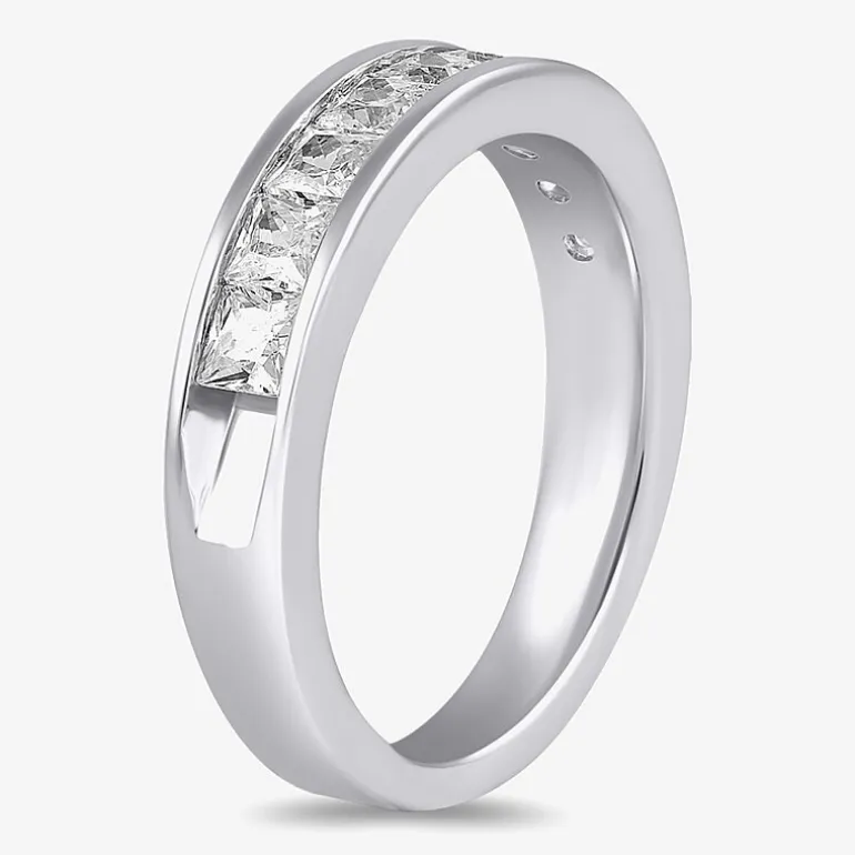 (F / Si2) Womens 1 1/2 CT. Lab Grown White Diamond 10K Gold Anniversary Band