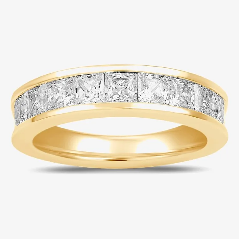(F / Si2) Womens 2 CT. Lab Grown White Diamond 10K Gold Anniversary Band