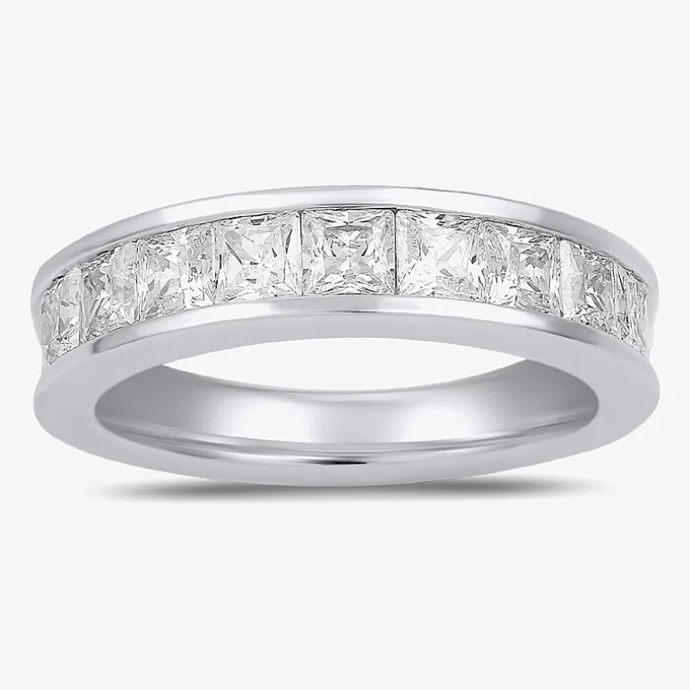 (F / Si2) Womens 2 CT. Lab Grown White Diamond 10K Gold Anniversary Band