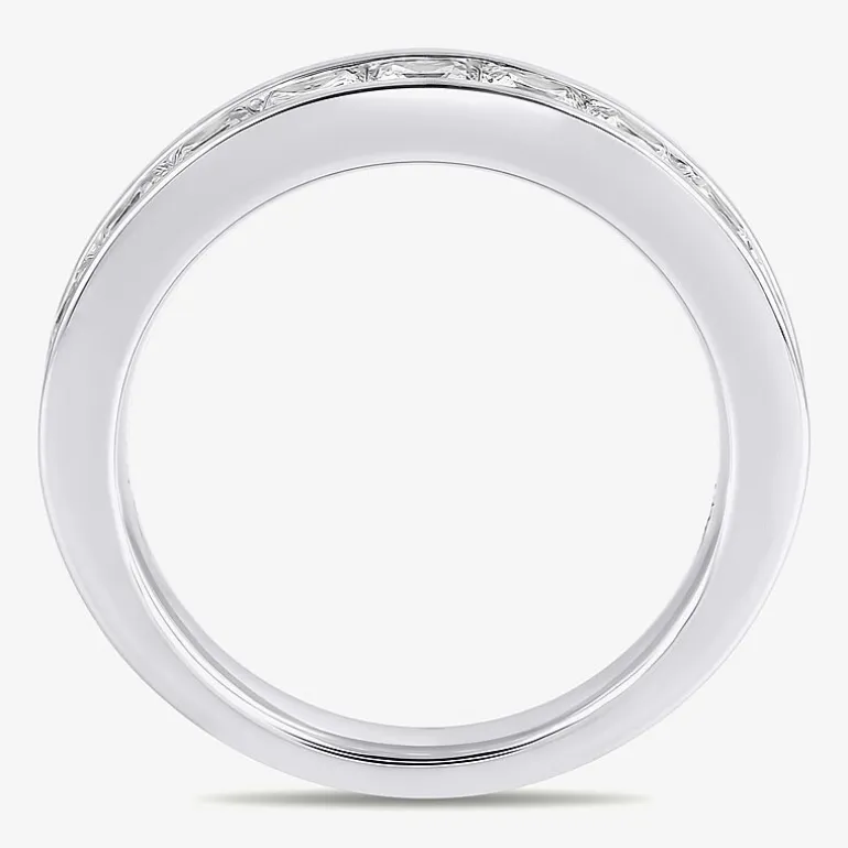 (F / Si2) Womens 2 CT. Lab Grown White Diamond 10K Gold Anniversary Band