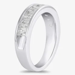 (F / Si2) Womens 2 CT. Lab Grown White Diamond 10K Gold Anniversary Band