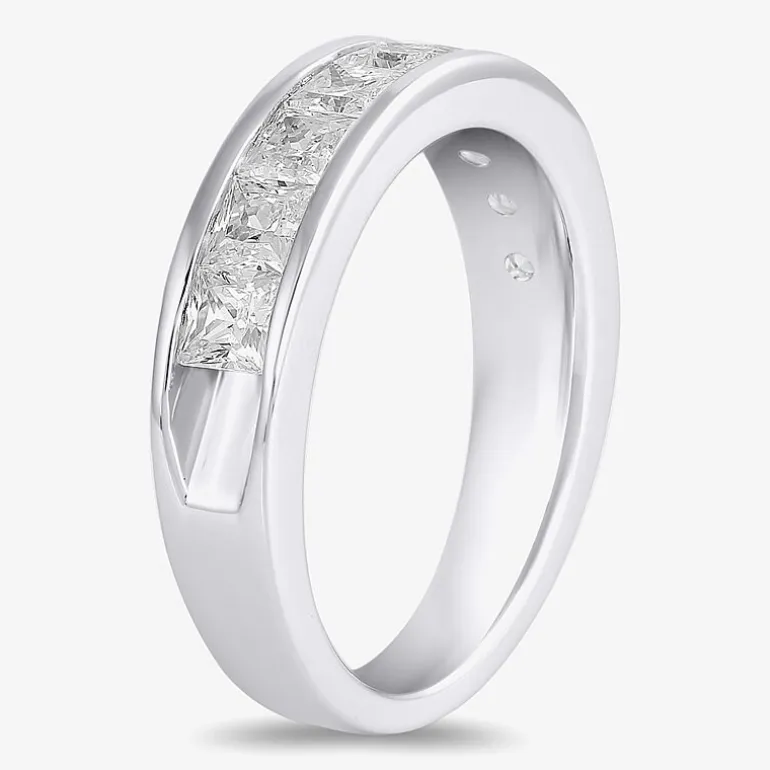 (F / Si2) Womens 2 CT. Lab Grown White Diamond 10K Gold Anniversary Band