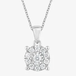 (F, Si2) Womens 1/2 CT. T.W. Lab Grown White Diamond Sterling Silver Round 2-pc. Jewelry Set