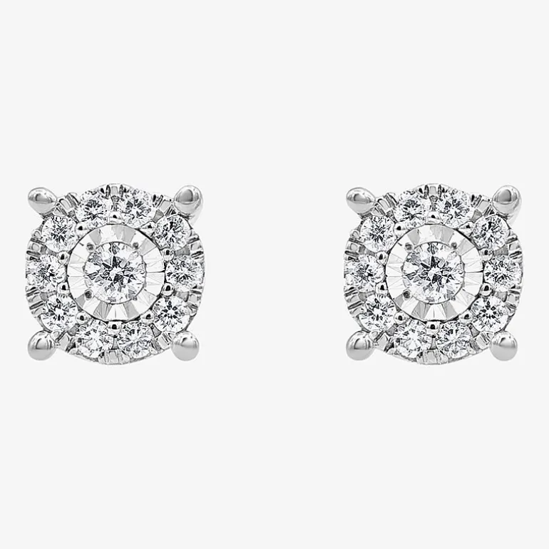 (F, Si2) Womens 1/2 CT. T.W. Lab Grown White Diamond Sterling Silver Round 2-pc. Jewelry Set