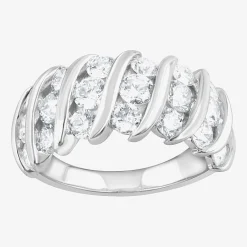 (F, Si2) Womens 3 1/10 Ct. T.W. Lab Grown White Diamond Sterling Silver Band
