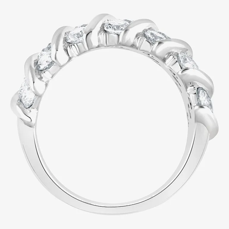 (F, Si2) Womens 3 1/10 Ct. T.W. Lab Grown White Diamond Sterling Silver Band