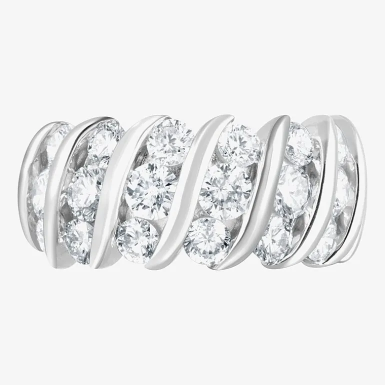 (F, Si2) Womens 3 1/10 Ct. T.W. Lab Grown White Diamond Sterling Silver Band