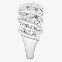 (F, Si2) Womens 3 1/10 Ct. T.W. Lab Grown White Diamond Sterling Silver Band