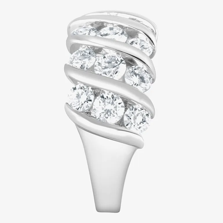 (F, Si2) Womens 3 1/10 Ct. T.W. Lab Grown White Diamond Sterling Silver Band