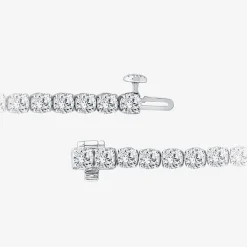 (F / Si2) Womens 7 Ct.T.W. Lab Grown White Diamond 10K Gold 7 Inch Tennis Bracelet