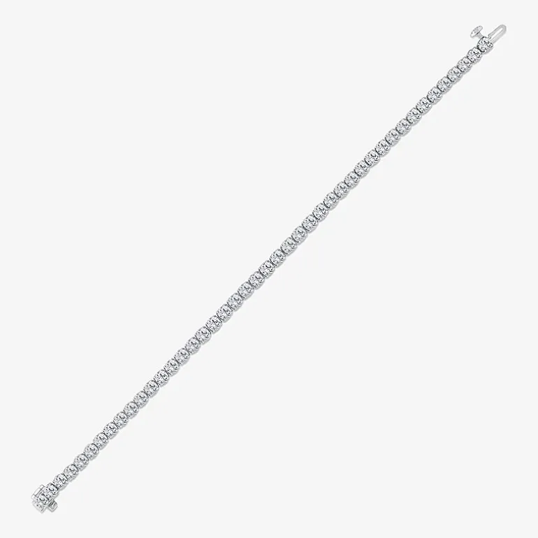 (F / Si2) Womens 7 Ct.T.W. Lab Grown White Diamond 10K Gold 7 Inch Tennis Bracelet