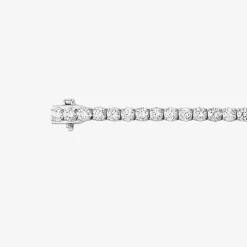 (F / Si2) Womens 5 CT. T.W. Lab Grown White Diamond 10K Gold 7.25 Inch Tennis Bracelet