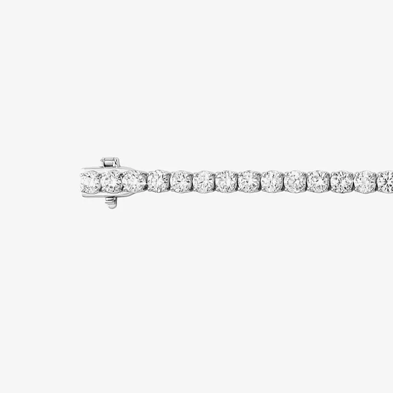(F / Si2) Womens 5 CT. T.W. Lab Grown White Diamond 10K Gold 7.25 Inch Tennis Bracelet