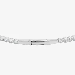 (F, Si2) Womens 3 CT. T.W. Lab Grown White Diamond 10K Gold Bangle Bracelet