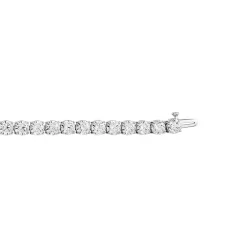 (F / Si2) Womens 15 Ct. T.W. Lab Grown White Diamond 10K Gold 7.25 Inch Tennis Bracelet